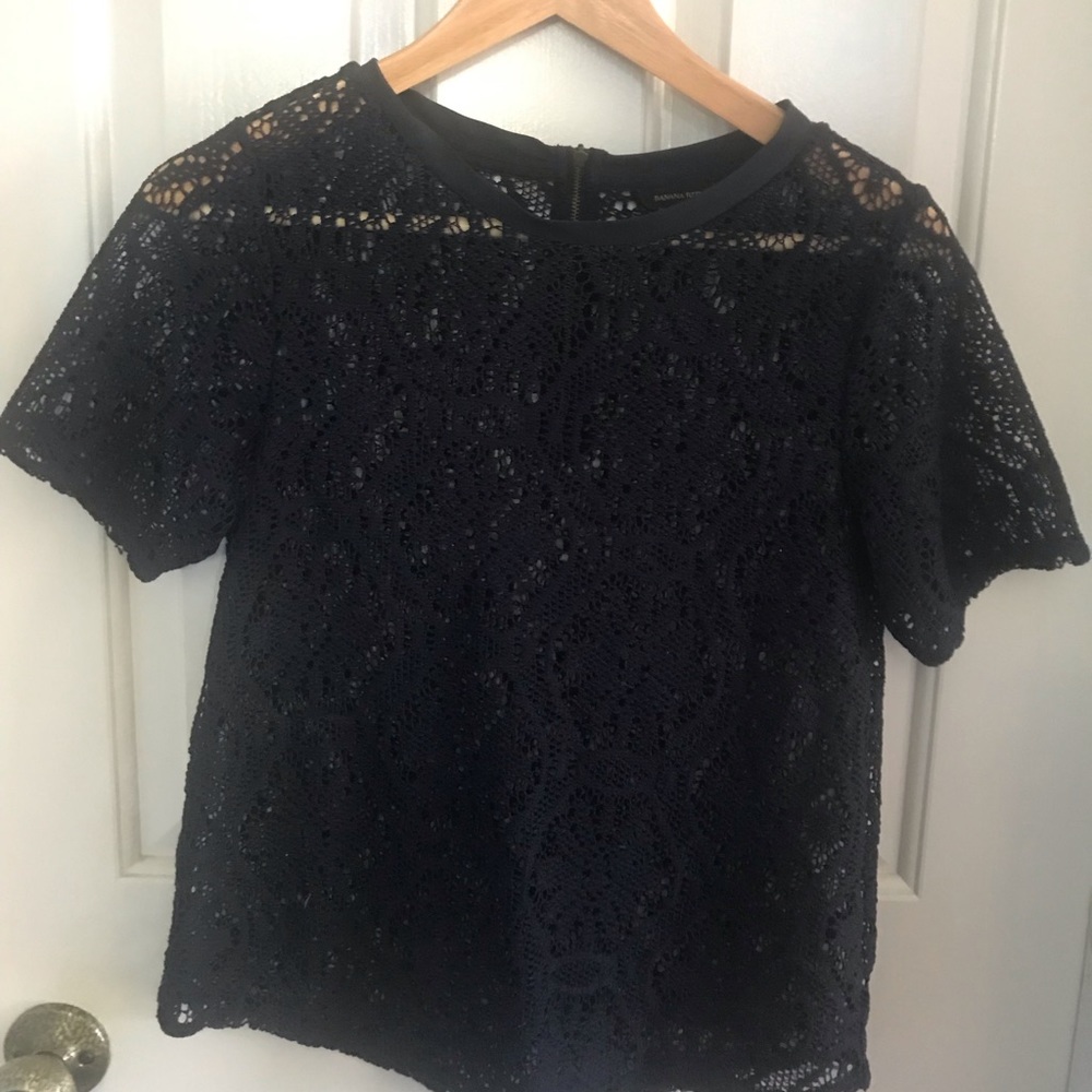 Navy blue lace shirt